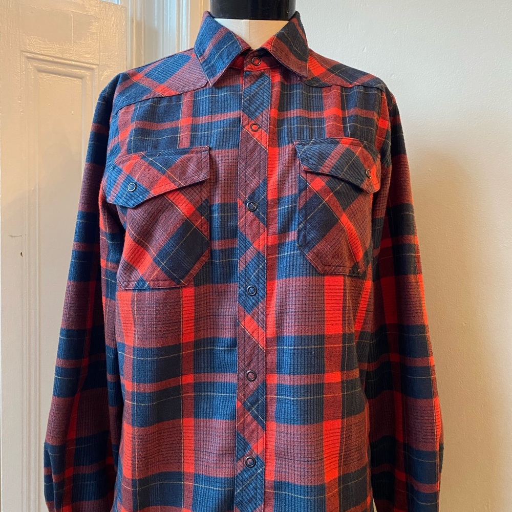 L.L. Bean size S snap button flannel